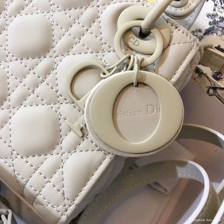 Cheap Ultramatte White Bag Dior Mini Lady Calfskin 0707 Luxury